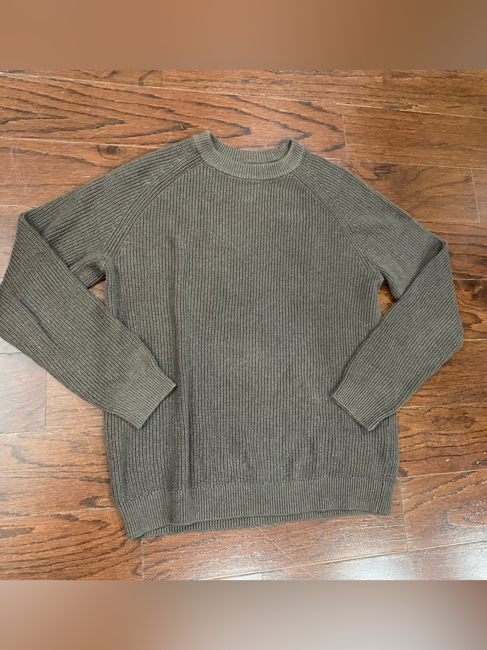 Quince 100% Organic Cotton Fisherman Crew Sweater Mens L Brown